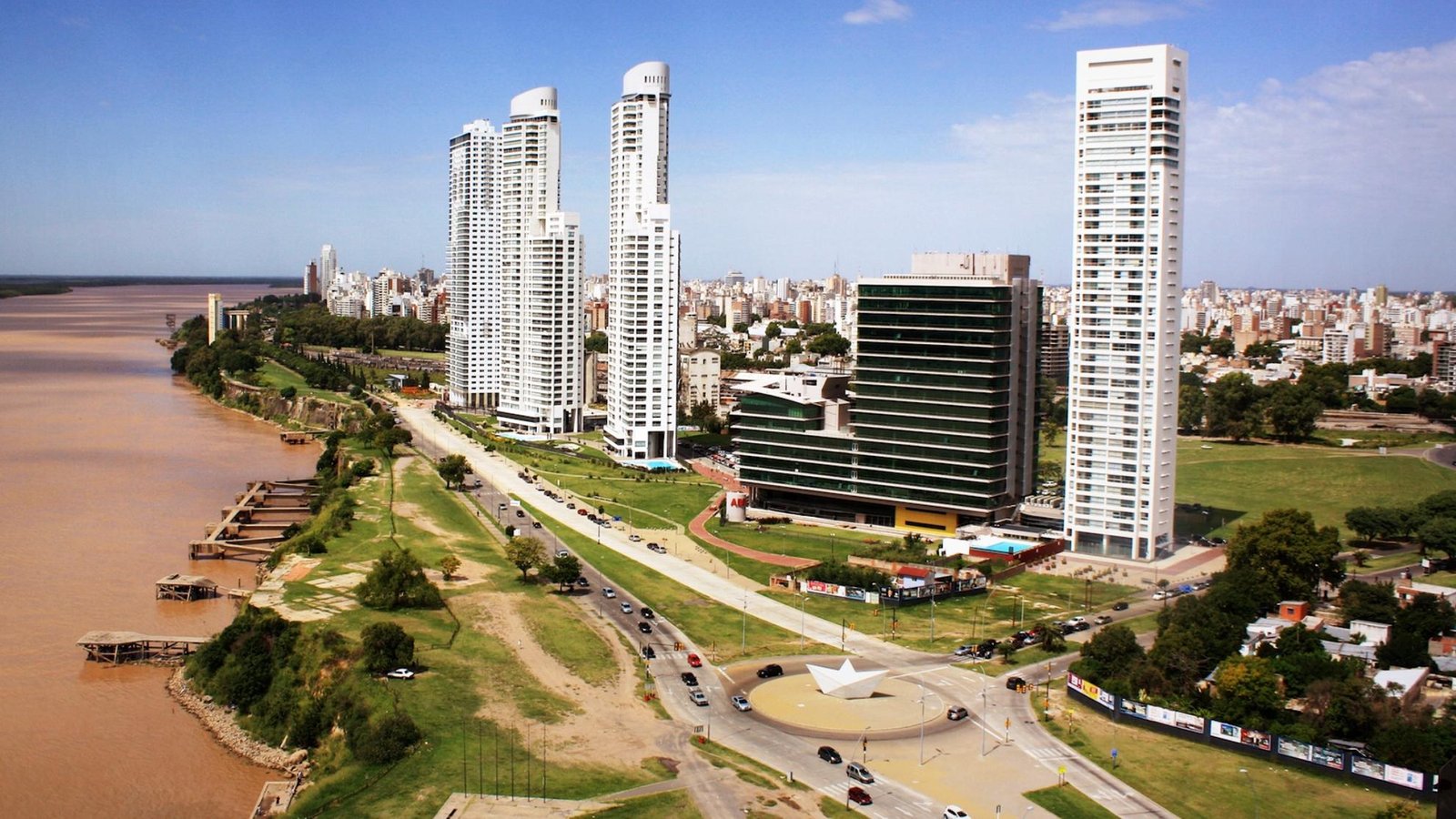 Vista de la costa y la ciudad de Rosario